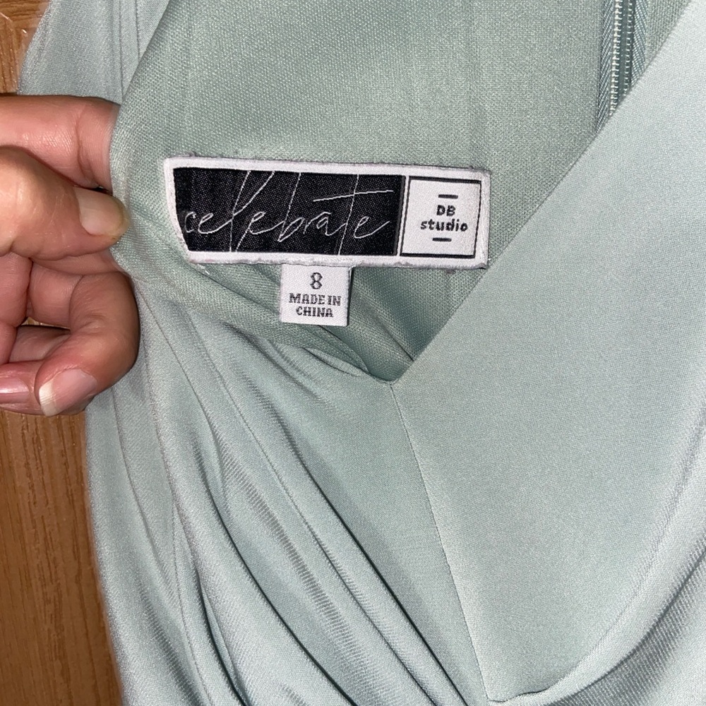 Bridesmaid dress David’s bridal *Dusty sage* alteration to the bottom 1 inch. - Picture 2 of 7